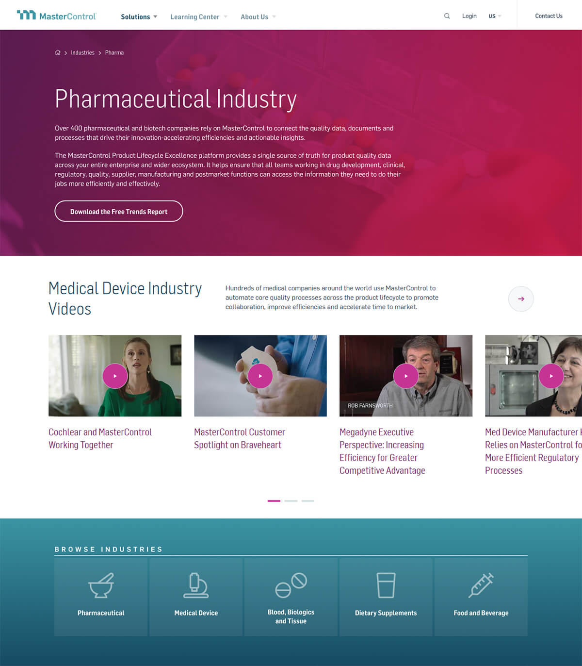 industry hub single industry page design