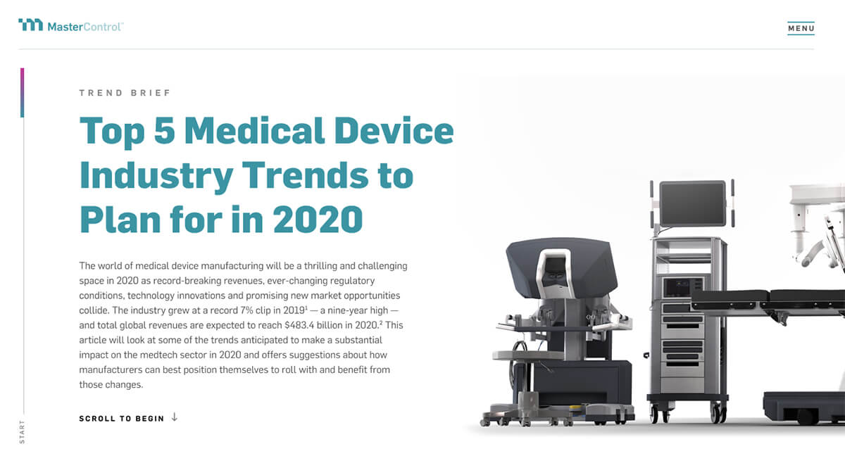med device trends brief home page design
