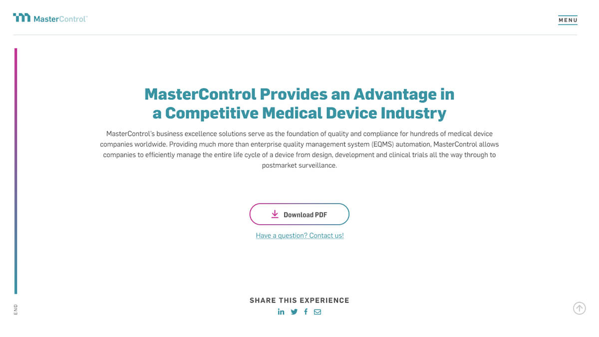 med device trends brief platform page design
