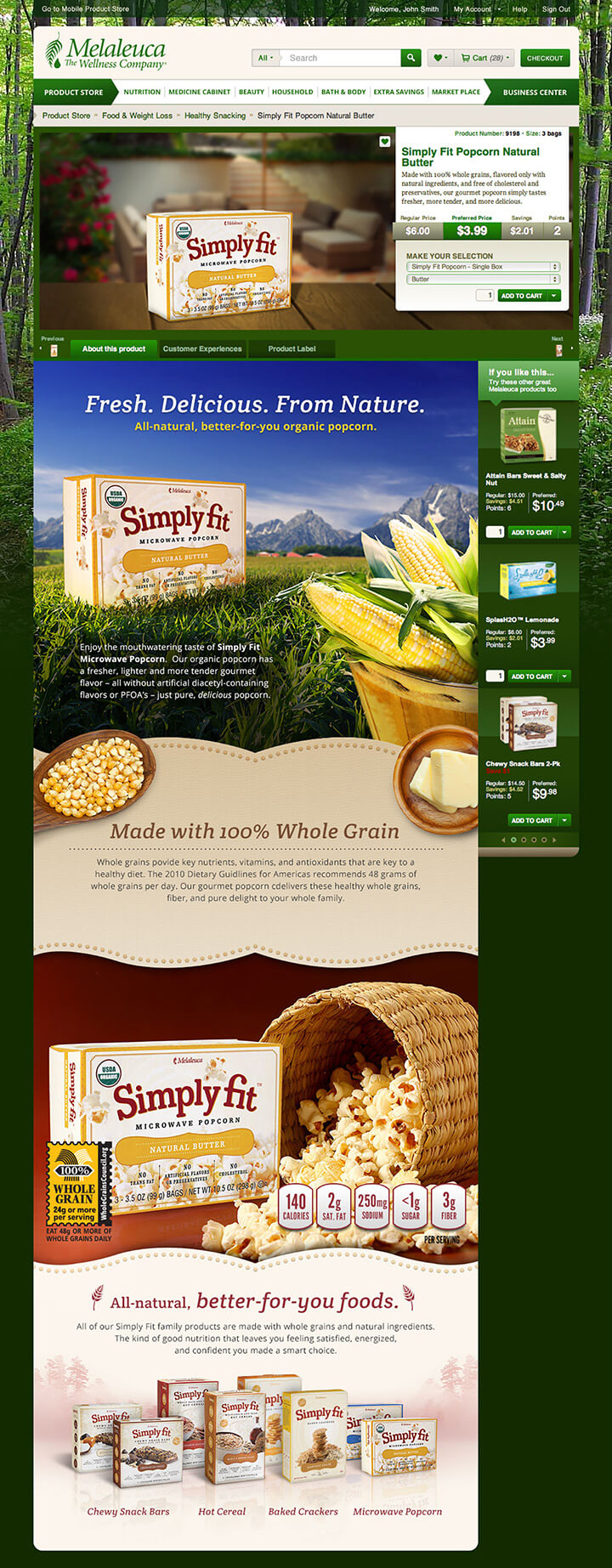 simply fit popcorn product story design